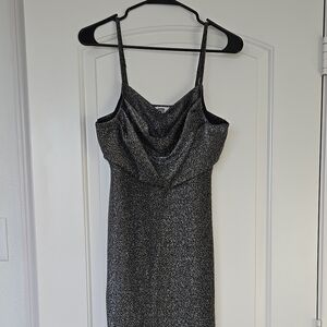 Elegant Silver Glitter Dress
